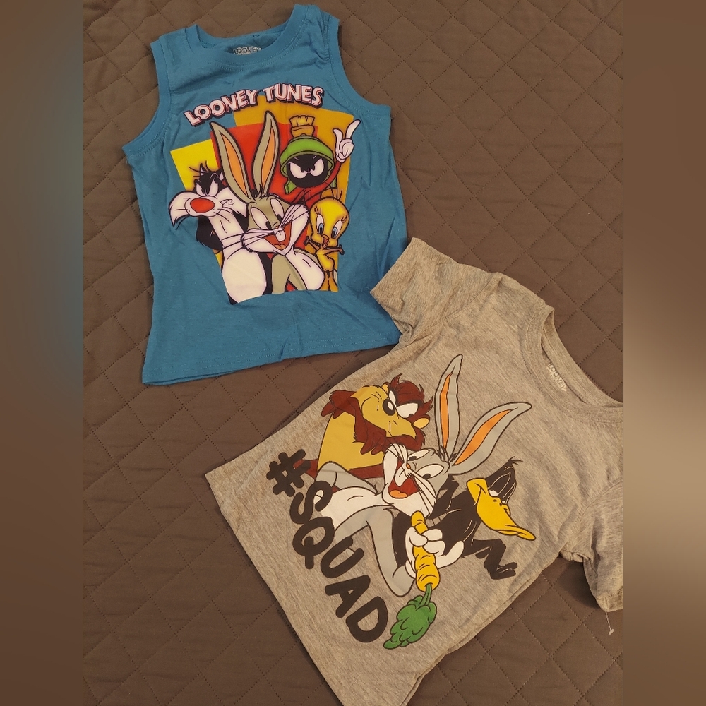 Warner Bros. Looney Tunes Blue Tank and Gray Tee Set